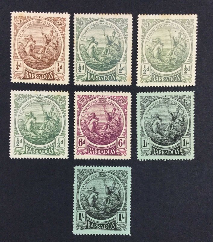 MOMEN: BARBADOS SG # 1916-19 MINT OG H £61 LOT #6756