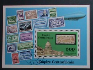 ​CENTRAL AFRICA-1977-CAPITAL-WASHINGTON D.C. STAMPS ON STAMPS-CTO-S/S- VF