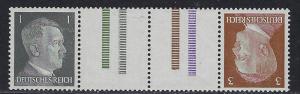 Germany Scott # 506, 507, 2 labels, mint nh, tete beche, Mi # KZ37