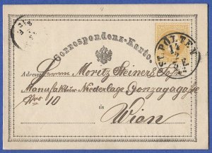 AUSTRIA 1871 2kr postal card, Mi P8  ST. POLTEN postmark/cancel VF