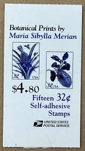 BK 261 32 cent Merian Botanical Booklet  MNH Complete Booklet of 15 # S11111