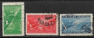 1937 Cuba 337-9 Cuban Sugar Cane Industry 400th anniv. C/S of 3 used