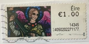 Ireland 2014 Post & Go used on paper - €1.00, Christmas, stained glass window