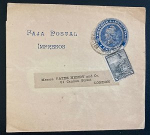 1901 Buenos Aires Argentina Postal Stationery Wrapper Cover To London England