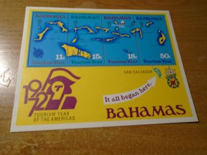 Bahamas  #  343  MNH  Souvenur sheet