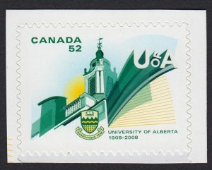 UNIVERSITY of ALBERTA = Canada 2008 #2263 MNH stamp CUT from Booklet BK370