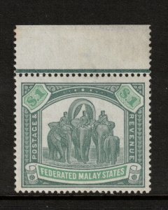 Malaya Federated States #14 (SG #23) Very Fine Never Hinged Top Margin Example