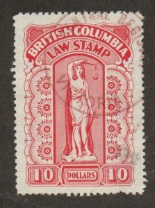 Canada Revenue Br. Columbia Law Stamp BCL57 Used