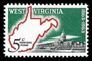 PCBstamps   US #1232 5c West Virginia Statehood, MNH, (5)