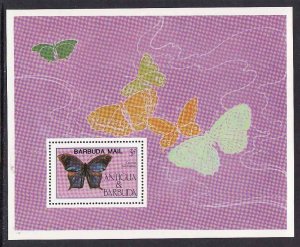 Barbuda-Sc #718-sheet-Butterflies '85-unused-NH-Insects-