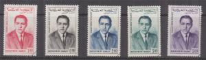 MOROCCO, 1962 King Hassan set of 5, cto.