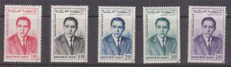 MOROCCO, 1962 King Hassan set of 5, cto.