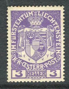 LIECHTENSTEIN; 1916-18 early Johann issue fine Mint hinged 3h. value