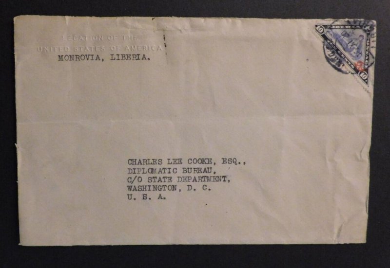 1961 Cover Monrovia Liberia to Washington DC Diplomat State Department