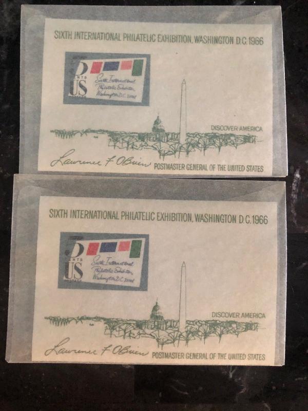 18 USA 6th INTER PHILATELIC EXHIBITION Souvenir Sheets SS 1966 5 CENT MINT MXE 