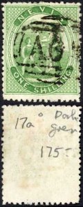 St Kitts and Nevis SG21 1/- Deep Green fine used Cat 160