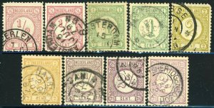 NETHERLANDS #34-37 Postage Stamp Collection 1876-1894 Used