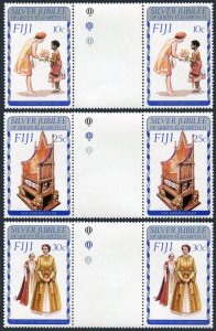 Fiji 371-373 gutter,MNH.Michel 358-360. Reign of QE II,25th Ann.1977.