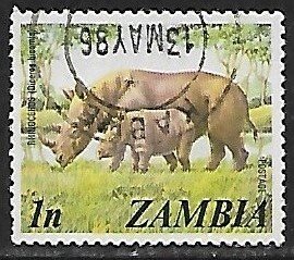 Zambia # 135 - Black Rhinoceros - used.....{BE13}