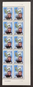 2998 EDDIE RICKENBACKER Plate Block of 10 US 60¢ Stamps MNH 1995