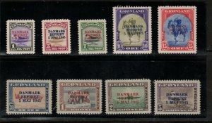 Greenland #19 - #27 Very Fine Never Hinged Set