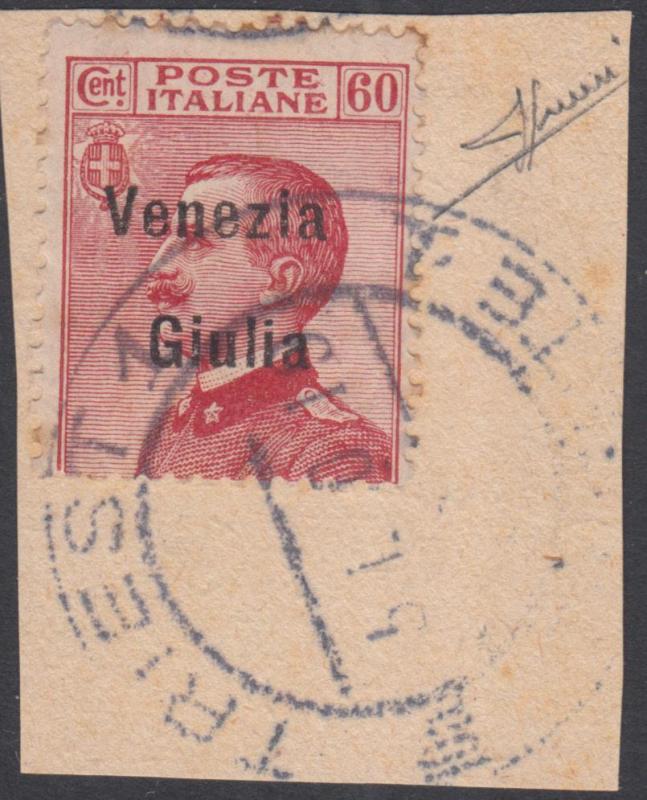 Italy -  Venezia Giulia - 60 c. Rare cancellation Signed Sorani 500$