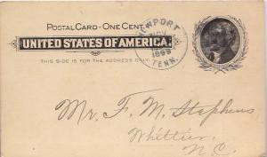 United States Tennessee Newport 1899 cork killer  Postal Card.