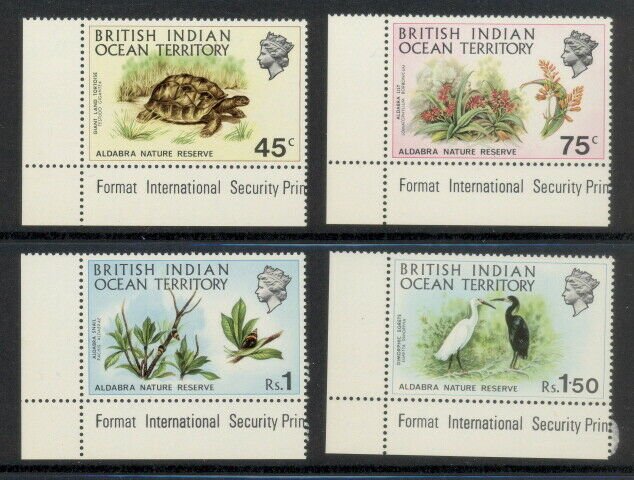 British Indian Ocean Territory 39 to 42 mnh lower left corner stamps