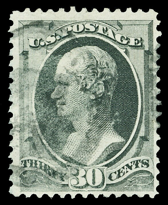 Scott 154 1870 30c Hamilton Hard Paper Issue Used F-VF Lightly Canceled Cat $275