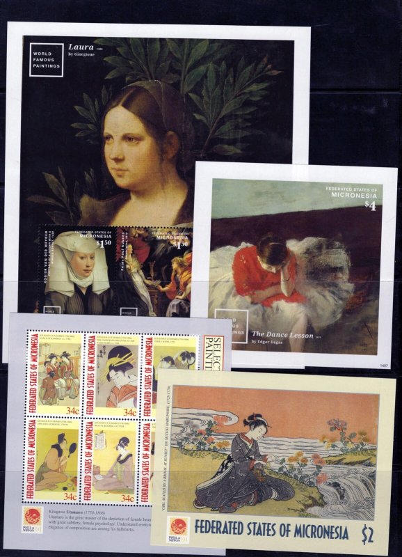 Amazing Art & Painting MNH Collection on NINE pages, Micronesia ZAYIX 0825L1701