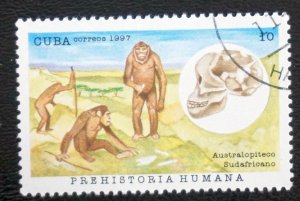 CUBA Sc# 3877  PREHISTORIC MAN  10c 1997  used / cto