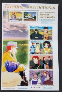 Japan Canada Joint Issue Greeting Anne Green Gables 2008 Animation (sheetlet MNH