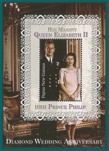 Papua New Guinea 2007 QEII Diamond Wedding, MS MNH  #1274,SGMS1206