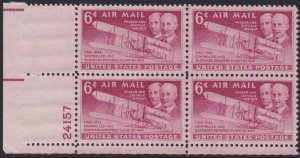 C45 Wright Brothers Plate Block MNH