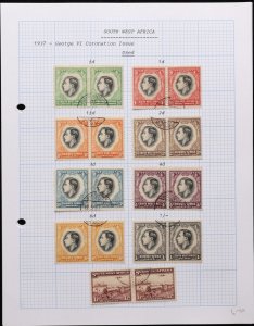 SOUTH WEST AFRICA 1937-52 KGVI Used Collection. SG cat £120.