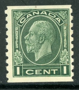 Canada 1933 KGV 1¢ Green Medallion Coil Issue Scott 205 MNH V795