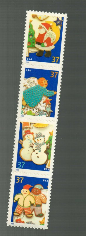 3949-52 Holiday Cookies Vertical Strip  2005 MNH