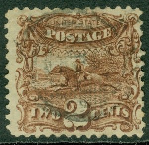 EDW1949SELL : USA 1869 Scott #113 Very Fine, Used. Light cancel. Scarce. Cat $90