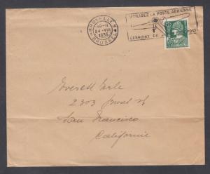 Belgium Sc 250 on 1935 cover Utilisez la Poste Aerienne Slogan cancel,