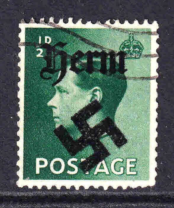 GREAT BRITAIN 1/2p HERM OVERPRINT USED F/VF SOUND 