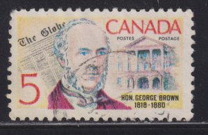 Canada 484 George Brown, The Globe & Legislature 5¢ 1968