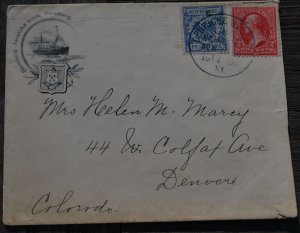 Deutsche Seepost Hamburg Amerika Line Germany #49 & US #279