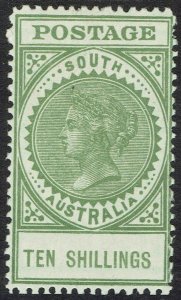 SOUTH AUSTRALIA 1904 QV THICK POSTAGE 10/- 