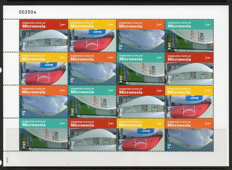 MICRONESIA SG1483/6 2007 AMERICAS CUP SHEETLET MNH