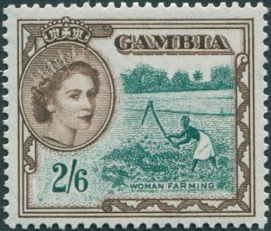 Gambia 1953 2s 6d deep bluish green & sepia SG181 unused