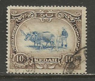 Malaya-Kedah   #33  Used  (1921)  c.v. $1.00