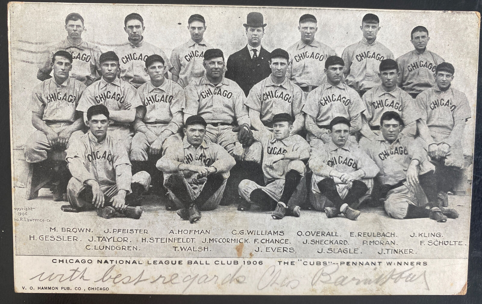 1906 Chicago White Sox Unsigned Photographic Postcard. Baseball, Lot  #43148