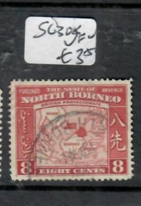 NORTH BORNEO 8C  MAP   SG 305     VFU    P0429B  H