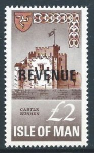 Isle of Man #R6 NH L2 Castle - Revenue Ovpt.