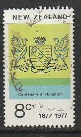 1977 New Zealand - Sc 615 - used VF - 1 single - Arms of Hamilton